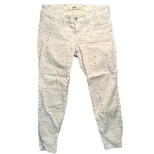 Hollister Jeans Womens Juniors Light Wash Blue 9 Multi Color Speckle Pattern